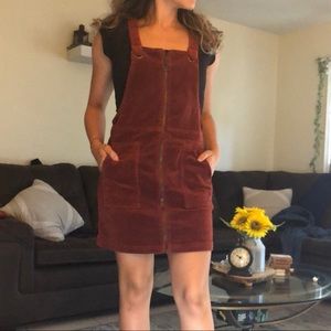 Burgundy suede overall Small